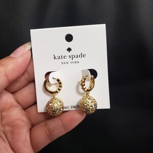 Kate Spade Crystal Balls Charm Huge Earrings